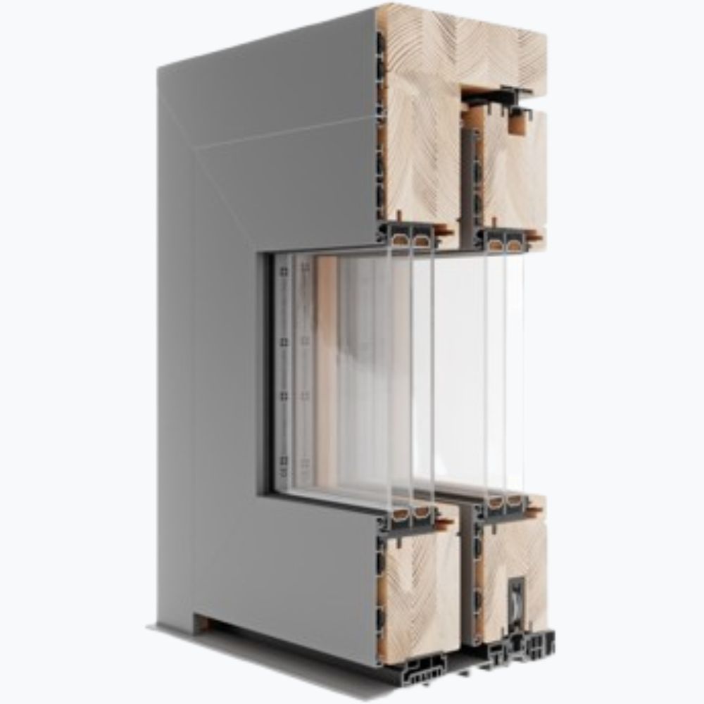 EKO OKNA HOLZ HS80 Alu-Naturo Gemini Quadrat